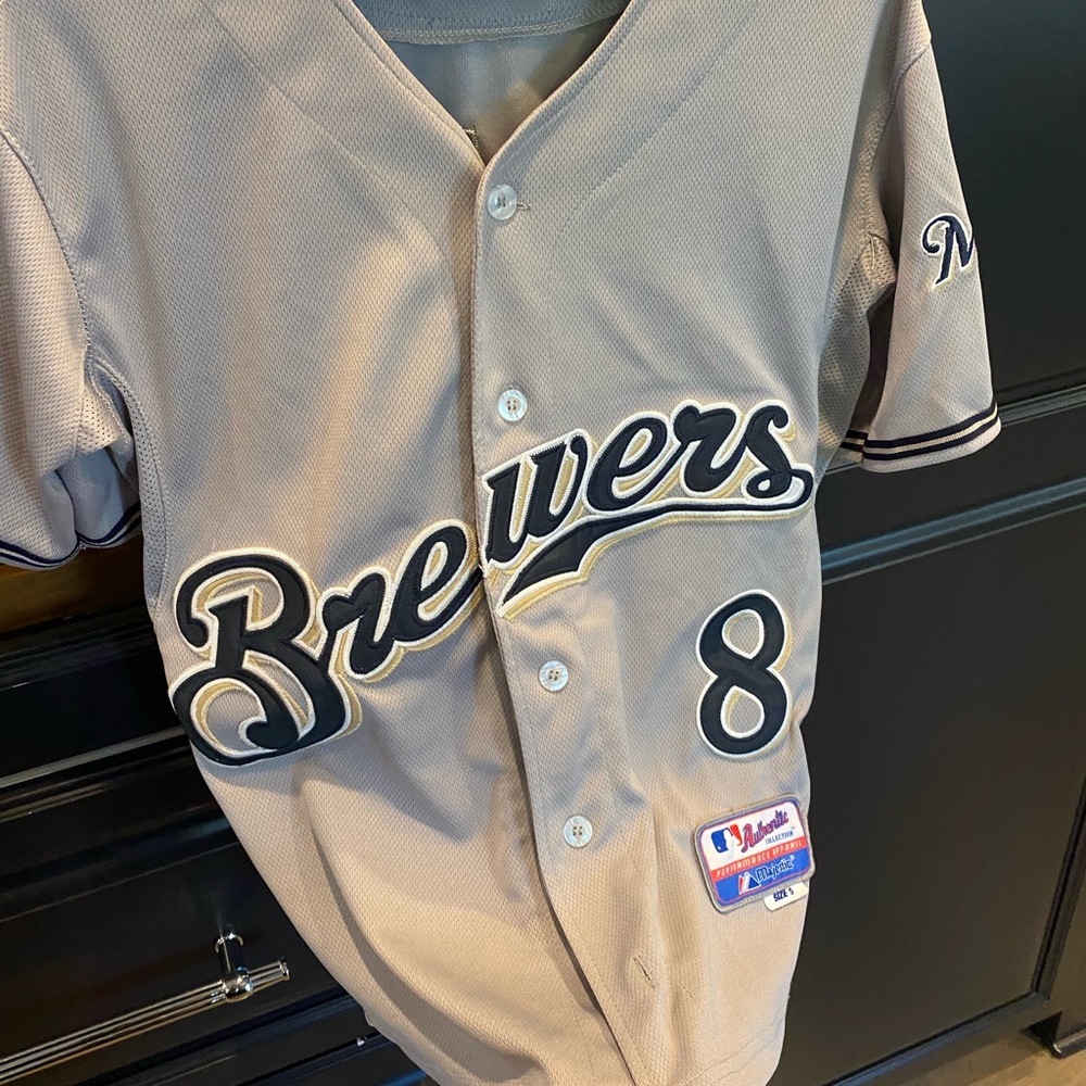 Authentic majestic MLB brewers Ryan Braun Jersey